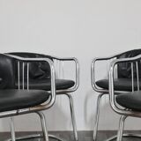 Steel Armchairs attributed to Gastone Rinaldi, 1970s, Set of 4