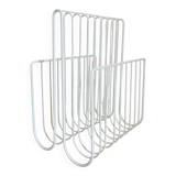 Vintage White Metal Magazine Rack