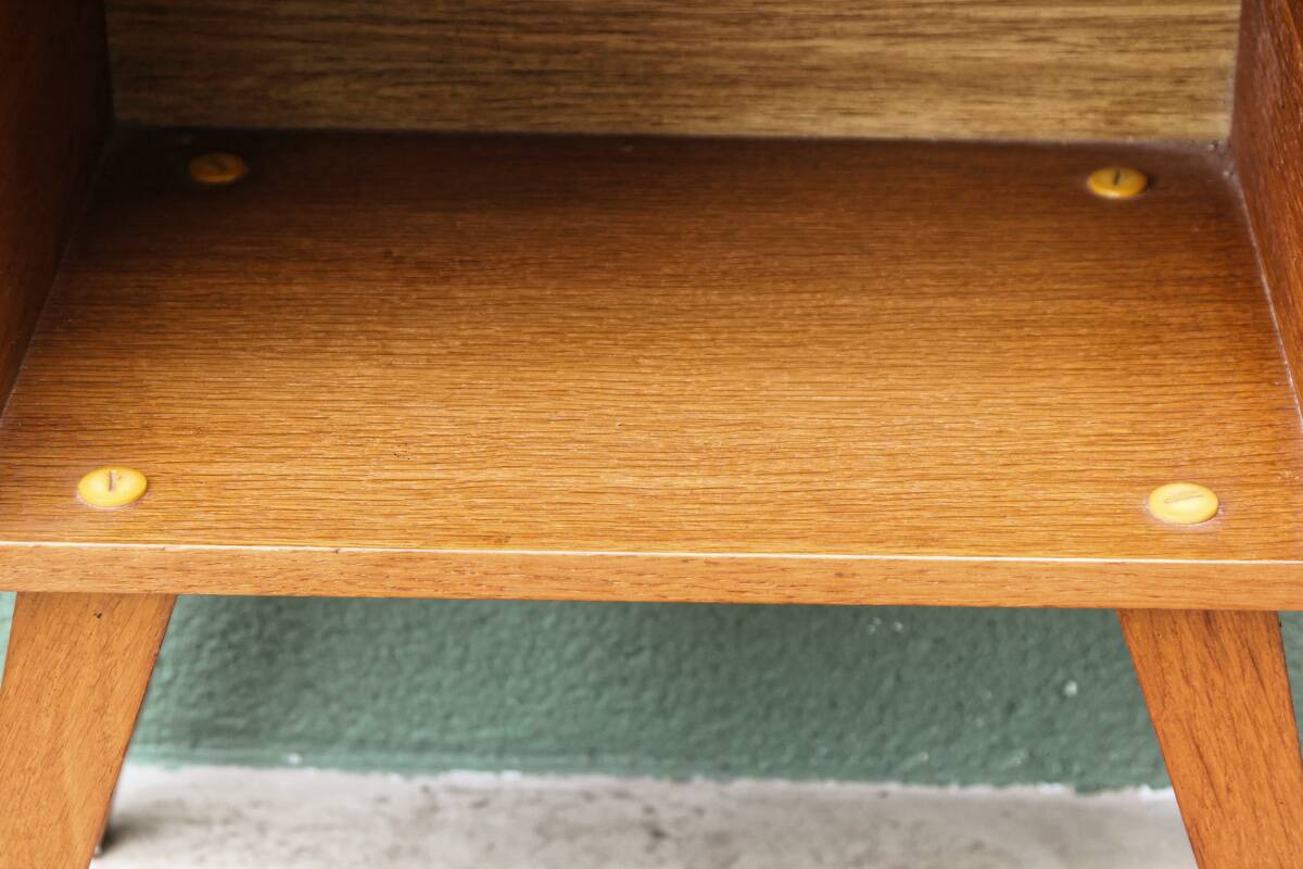 60s bedside table, compass feet
