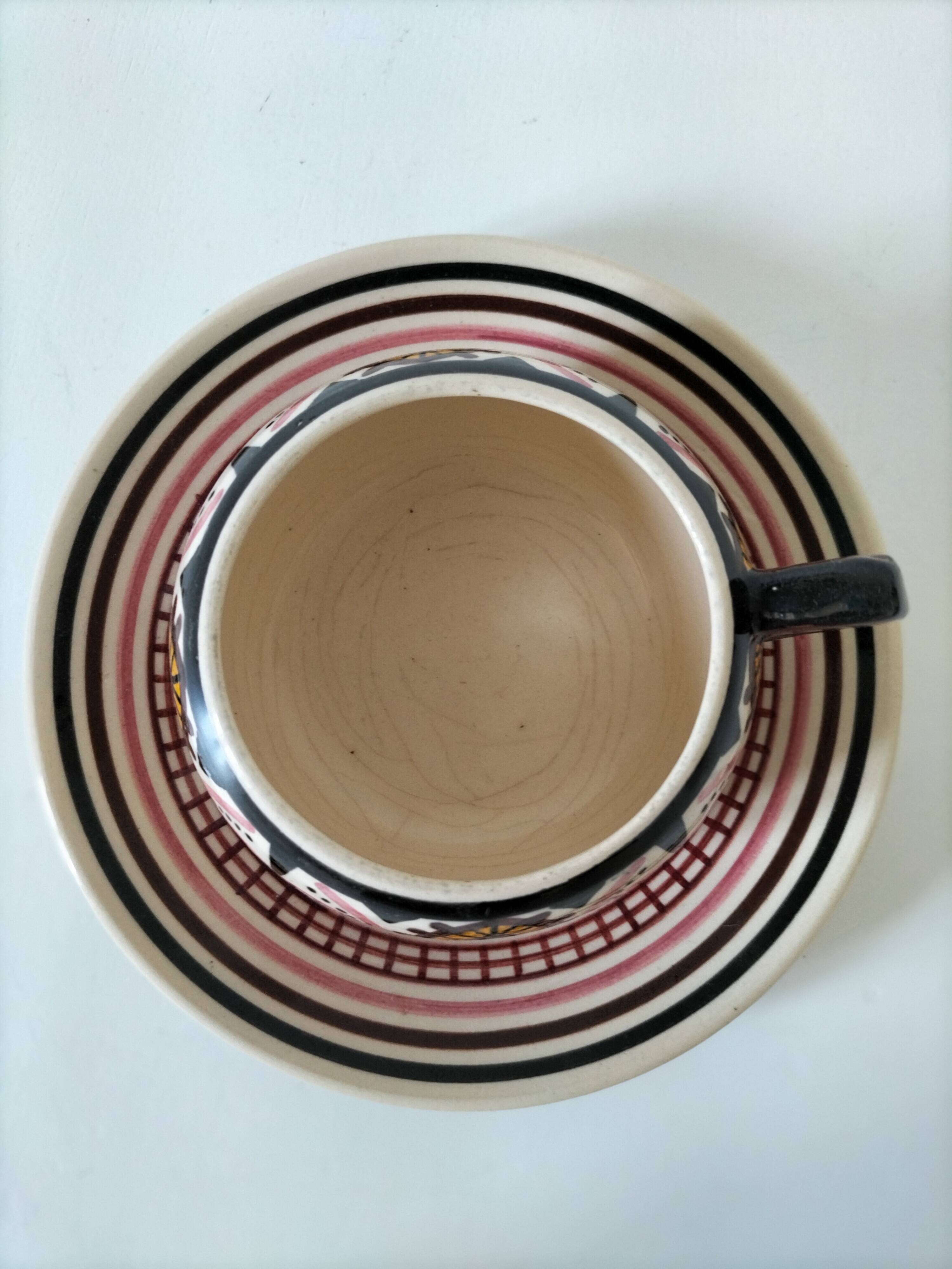 Cup and saucer Paul Fouillen – Quimper – 1950s
