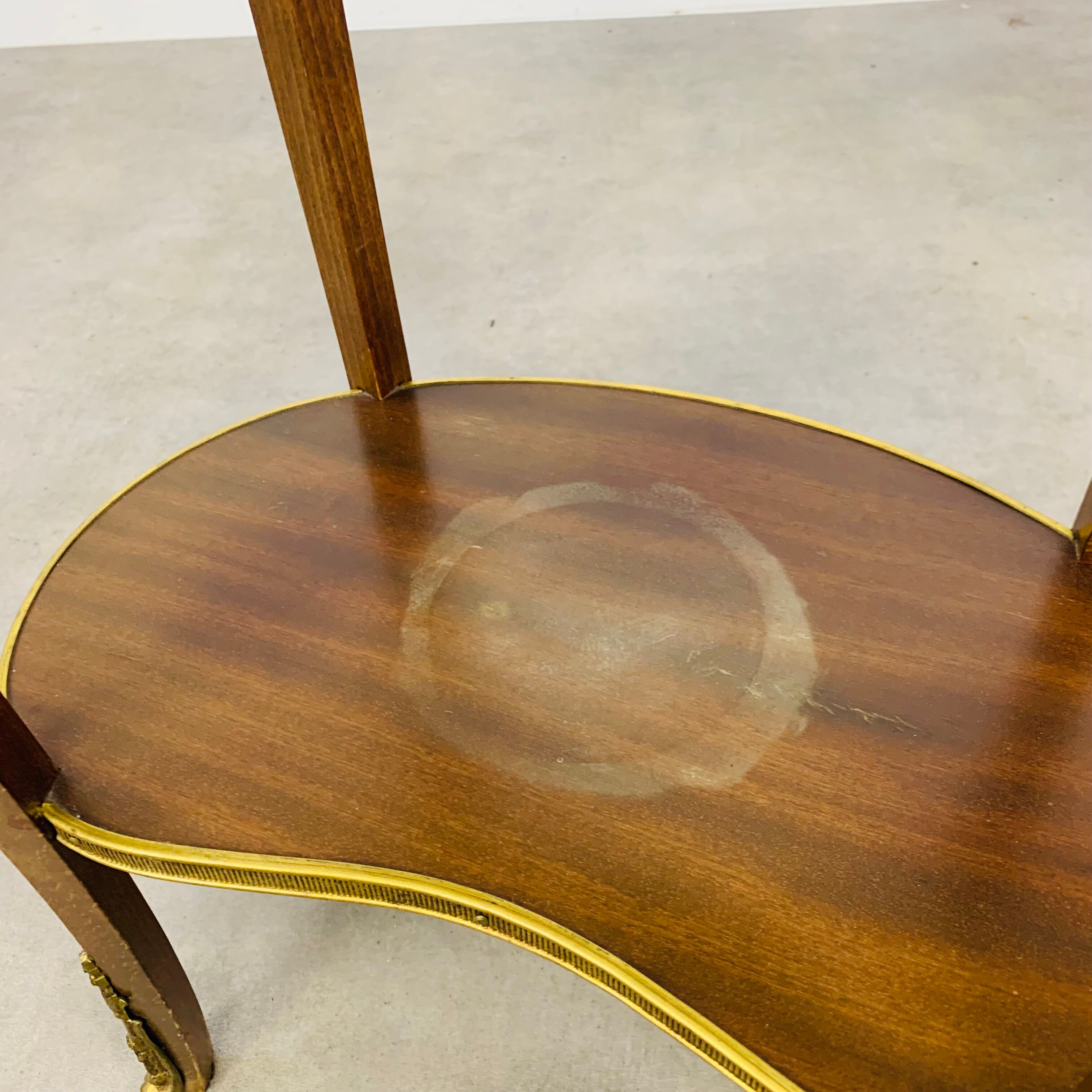 Side table pedestal table marble kidney louis XV style