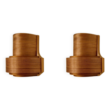 Ensemble de 2 lampes murales en bois par Hans Agne Jakobsson
