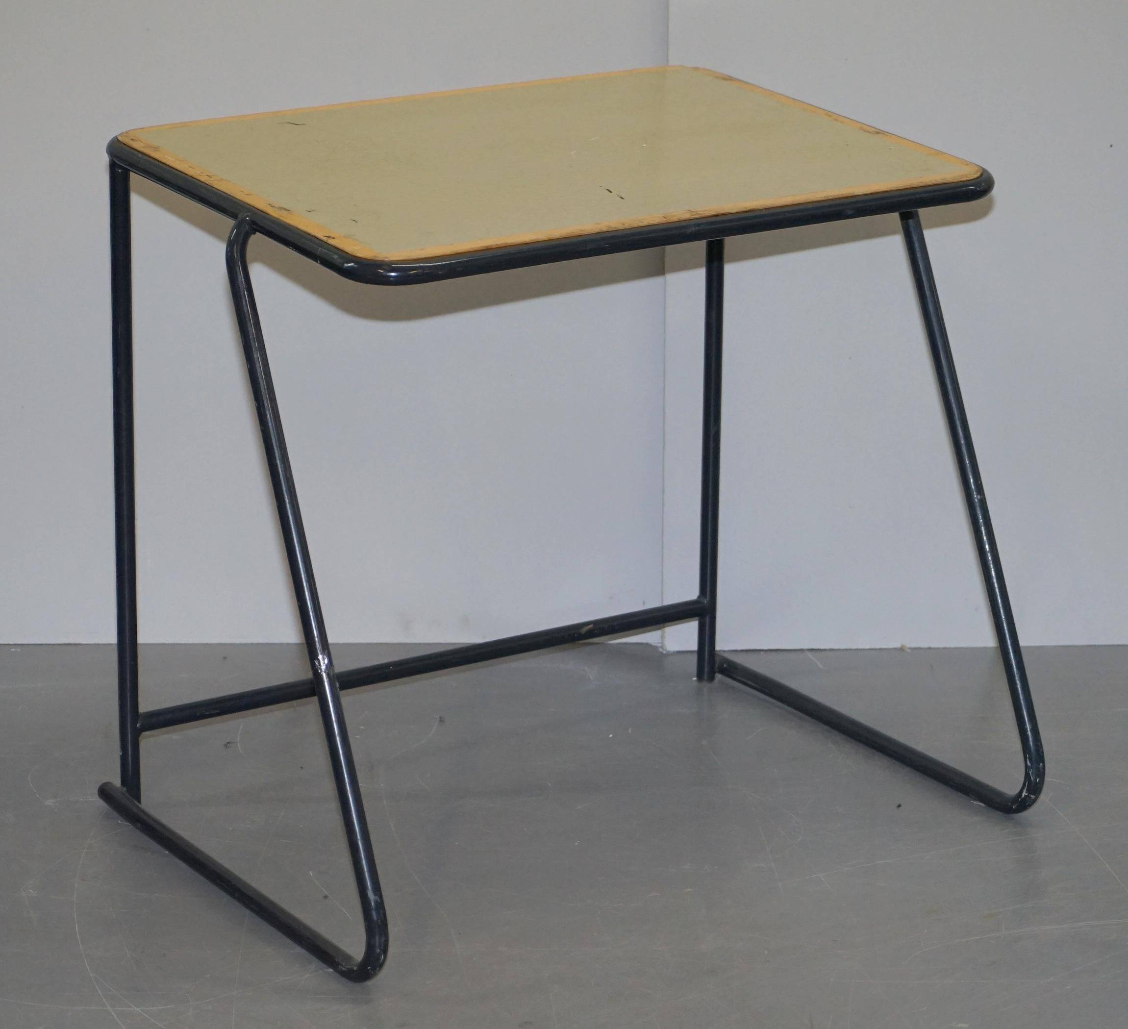 Stackable British military office table in stainless steel