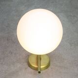 Vintage Italian Mid-century Brass and Opaline Wall Lamp