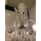 Murano-Style Chandelier in Clear Glass
