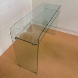 Console/bureau en verre trempé