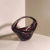 Murano Tortoise Glass Handle Bowl - 1970s