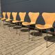 Fritz Hansen series 7 Vlinderstoelen naturel hout 1988