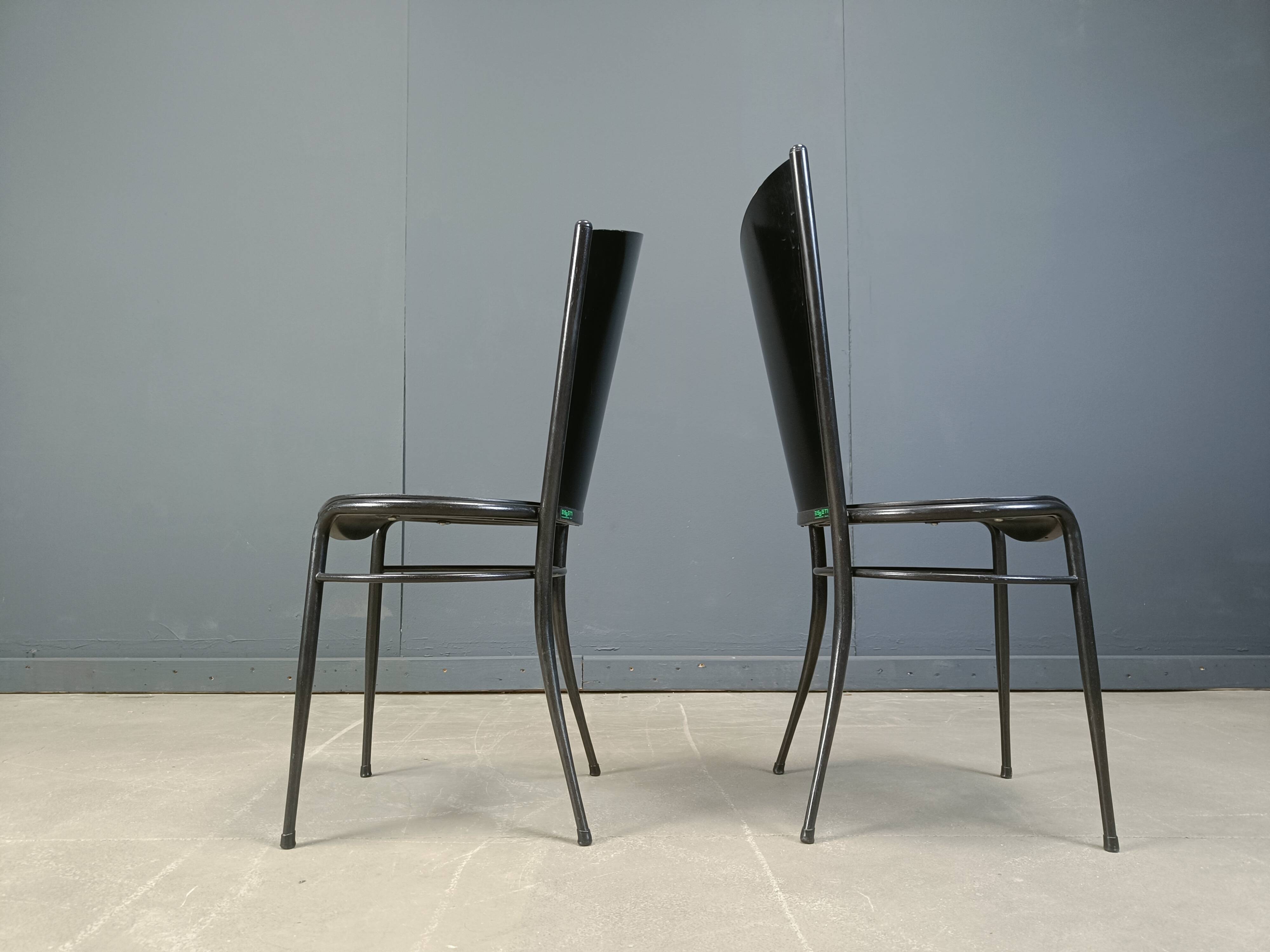 Post modern wooden dining chairs, 1980s - set of 10