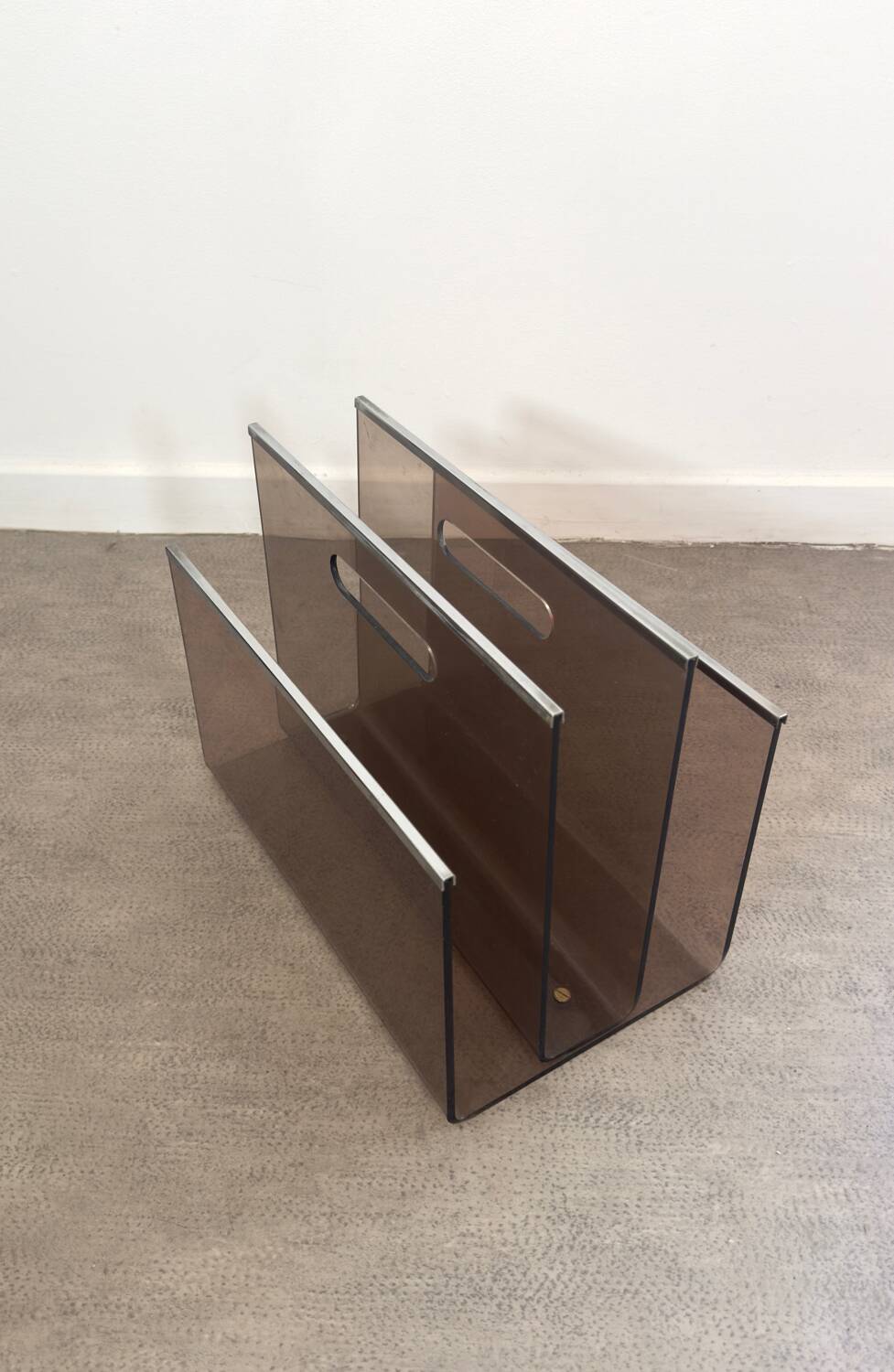 Acrylic and metal magazine rack