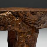 Table basse en bois de burl organique, France, années 1950