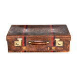 Rare old English suitcase stamped with the royal crown