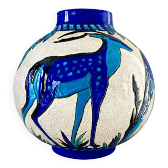 Vase en faïence charles catteau pour keramis - 1920/1930.