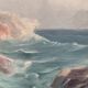Huile de paysage marin vintage sur carton, signée par Karl Gustav Holmberg 1960