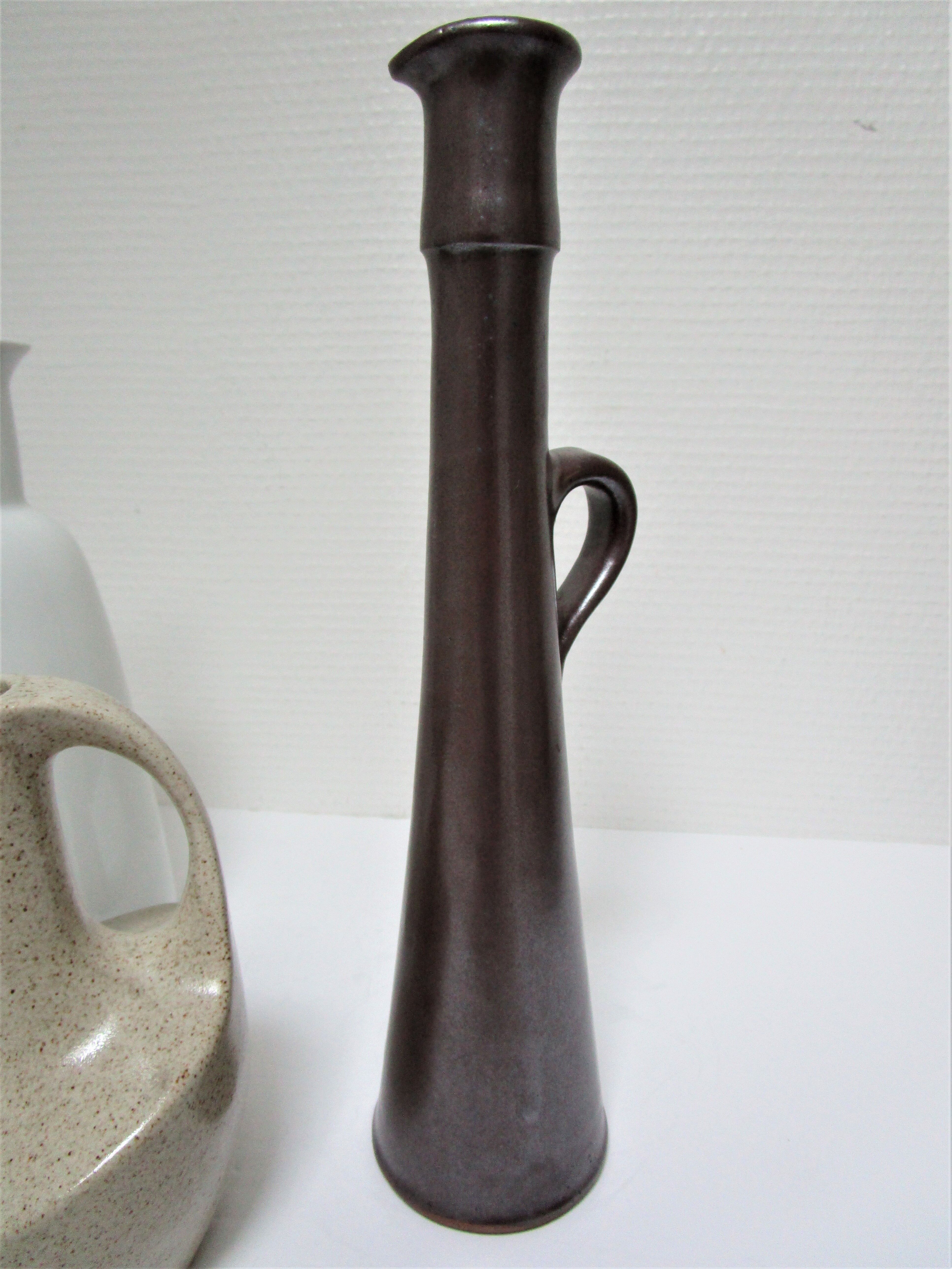 Trois vases céramique grès porcelaine vintage