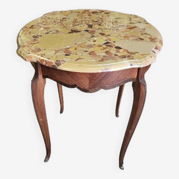 Sellette low table in rosewood marble top