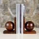Pair of Art Deco bookends in cedar burl, France, 1930