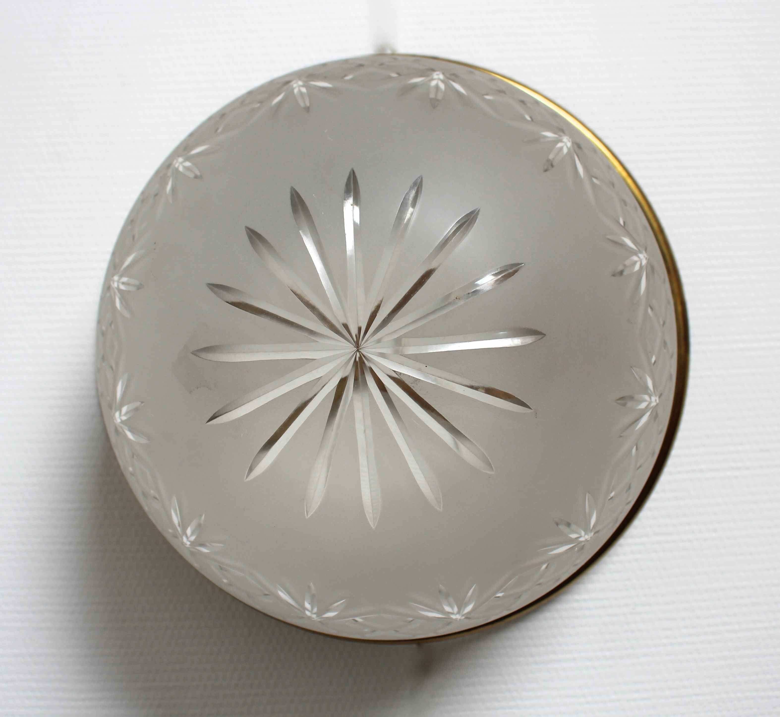 Globe ceiling light sand carved glass, style Napoleon III