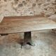 Table ancienne en chêne massif sur piètement en fonte – France, XVIIIe sièc