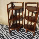 Pair of rattan bedside tables