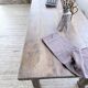 XL farmhouse table in solid oak, brutalist style, 20th century.
