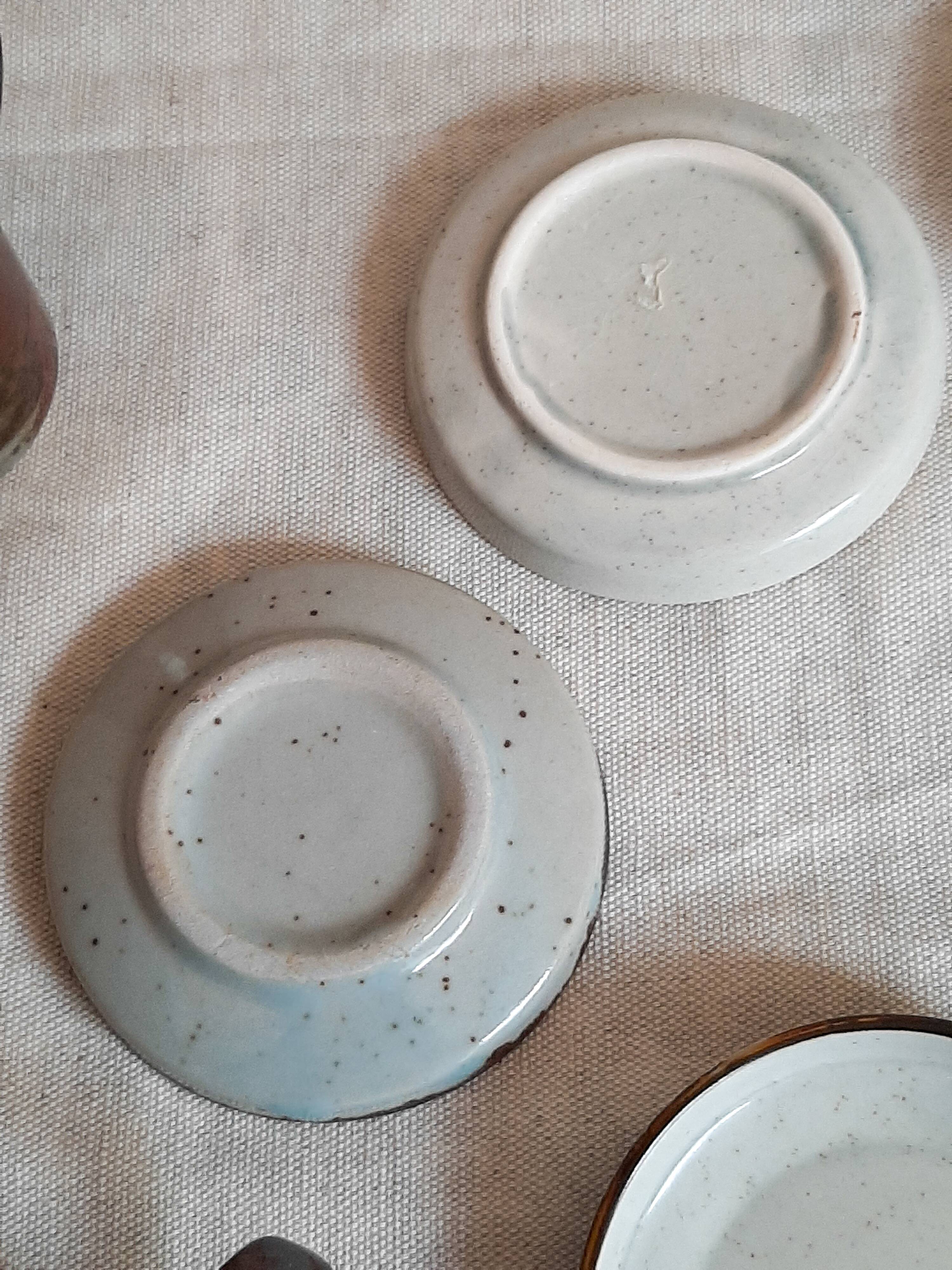 Vintage stoneware coffee mugs