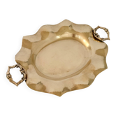 Vintage Modernist Italian Ornate Brass Serving Platter