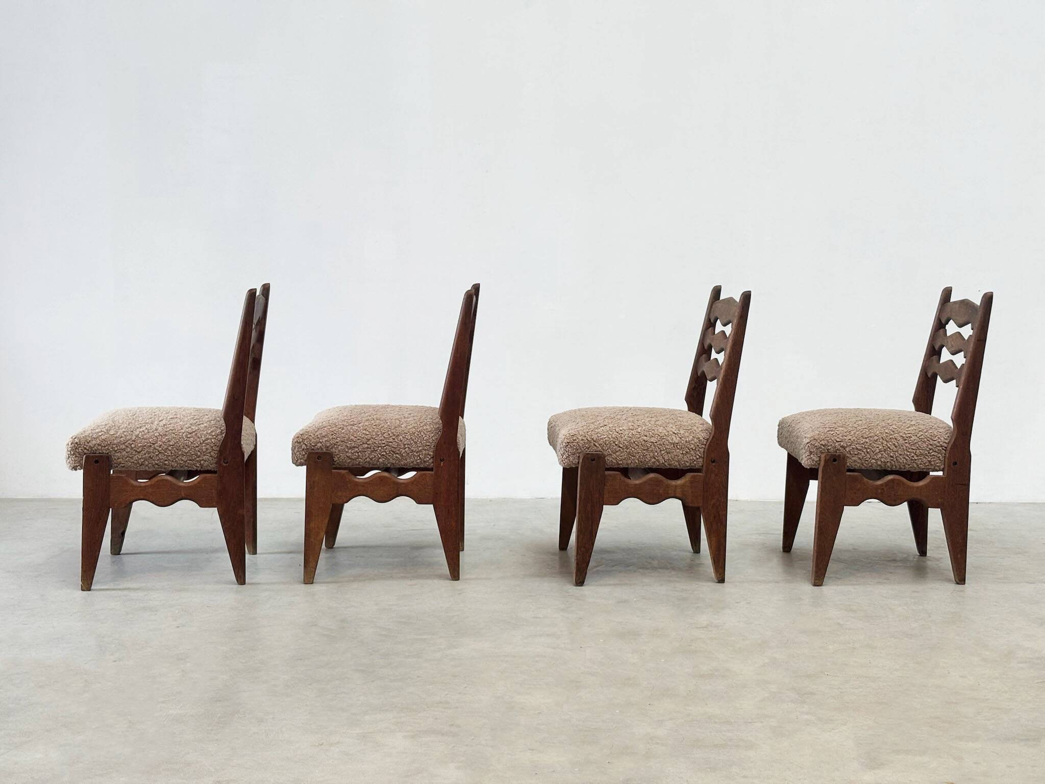 Set of four dining chairs by Guillerme & Chambron