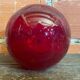 Vintage 1970s Murano Red Bubble Glass Ball Vase Soliflore