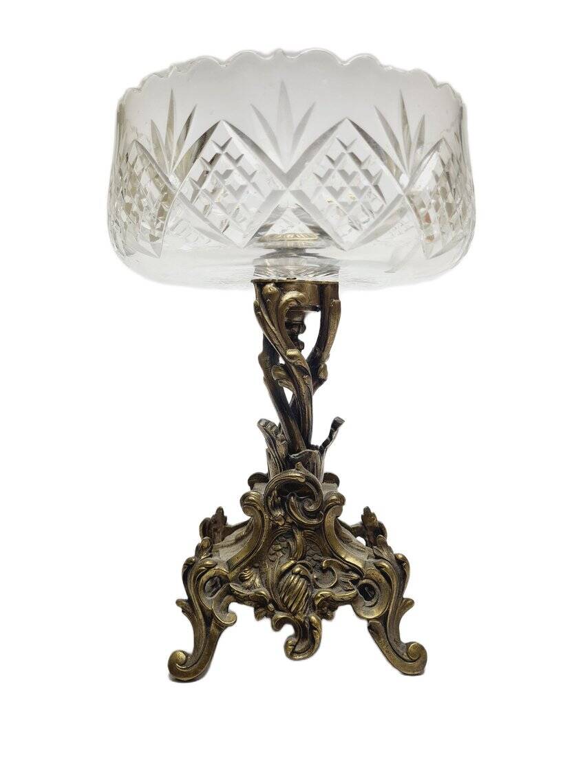 Rococo bronze bowl on stand, France, 1890s