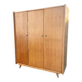 Armoire penderie bois blond 1970
