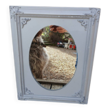 Mirror with a grey wooden frame