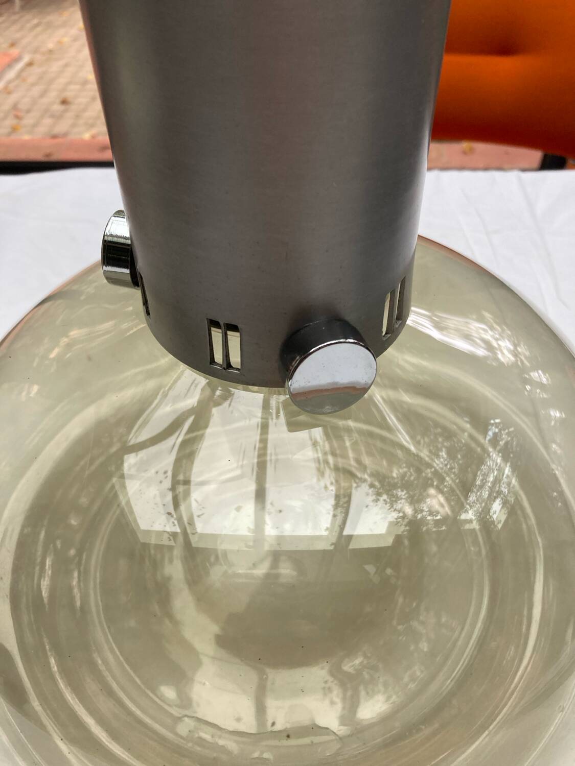 Vintage smoked glass pendant light, Italian work