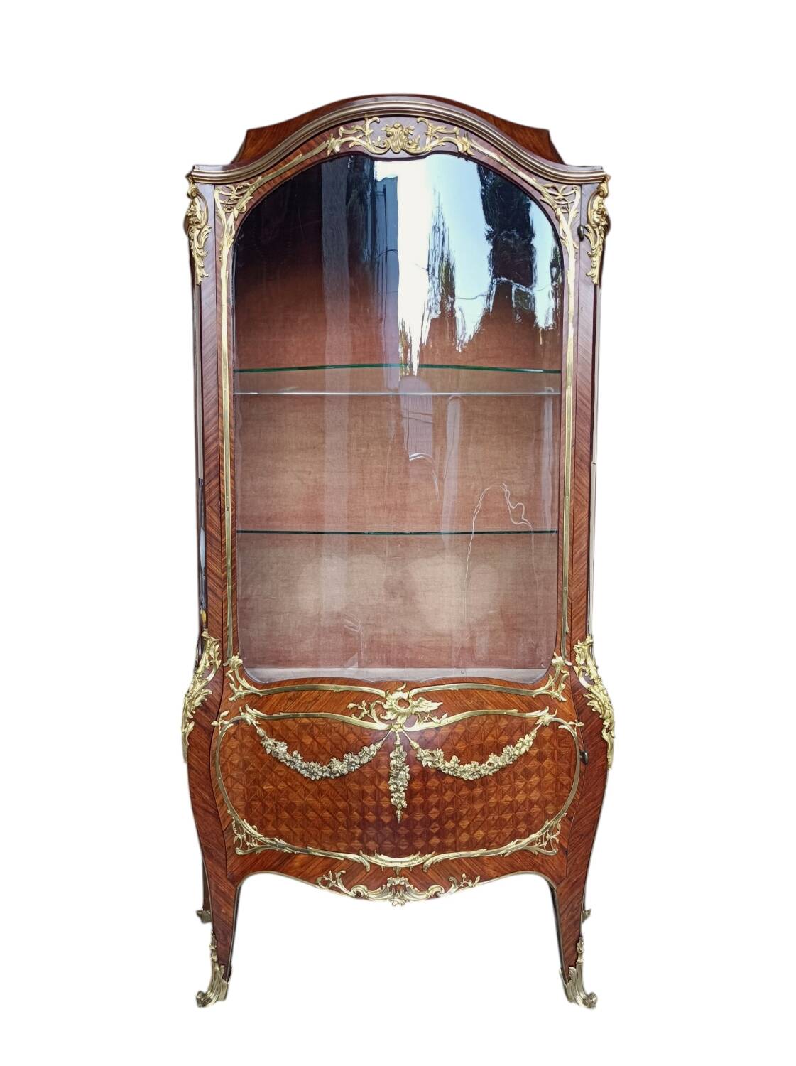 Antique 1880 Louis XV Display Cabinet, style of F. Linke