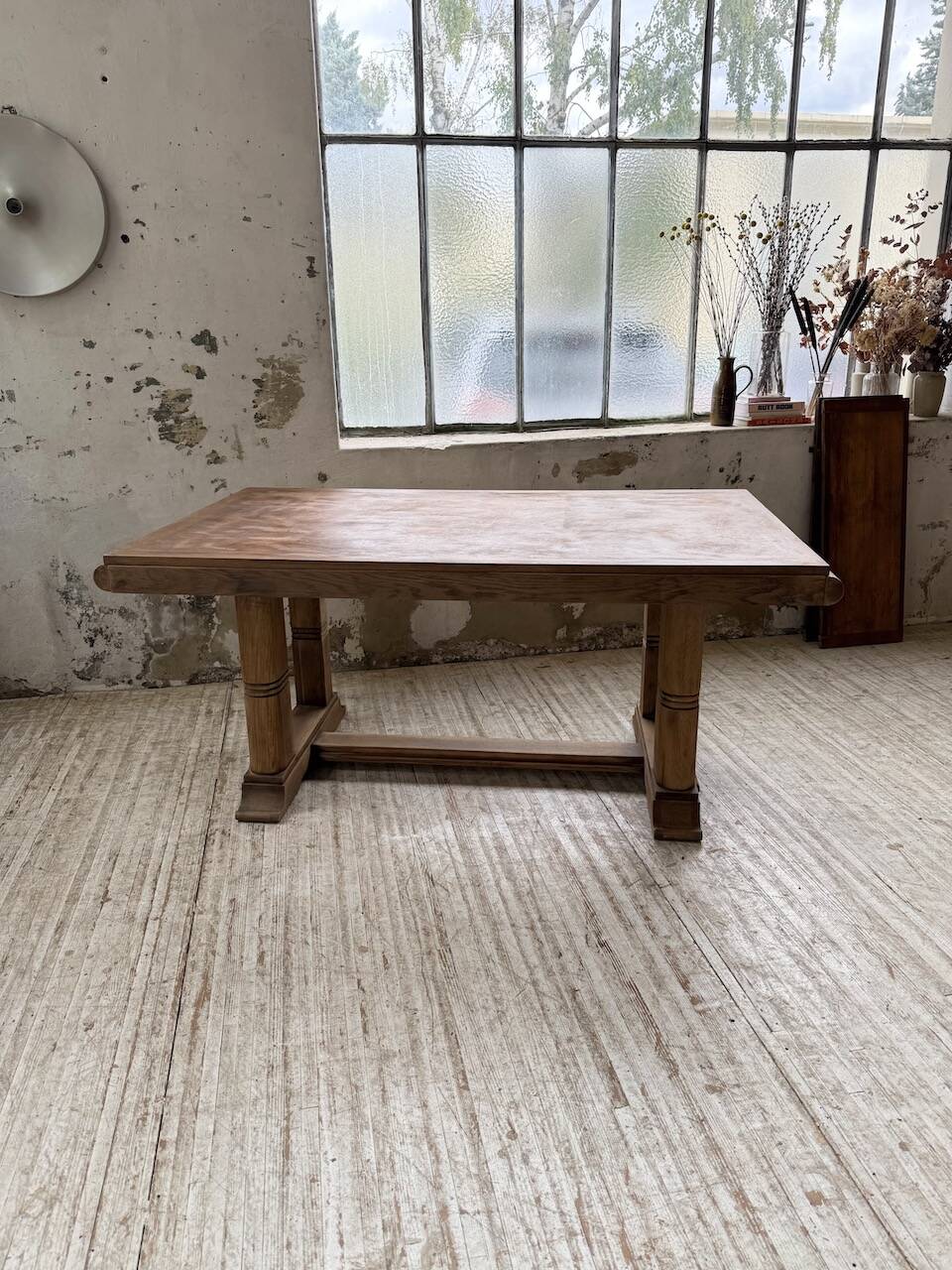 Table de repas chêne 1940 Dudouyt 240cm