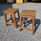 Pair of low stools in solid oak