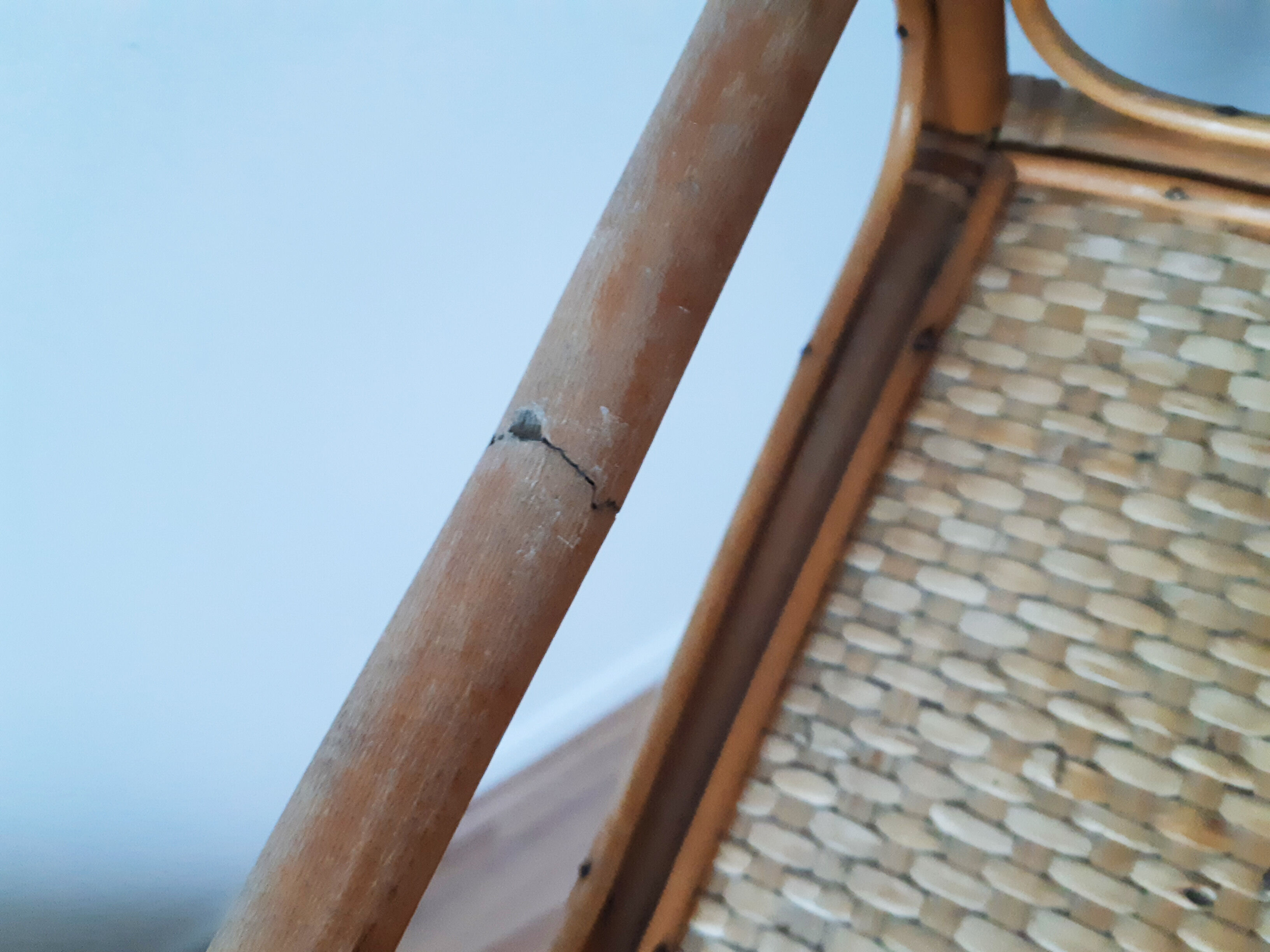 Rattan corner shelf , 50s , vintage French