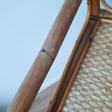 Rattan corner shelf , 50s , vintage French