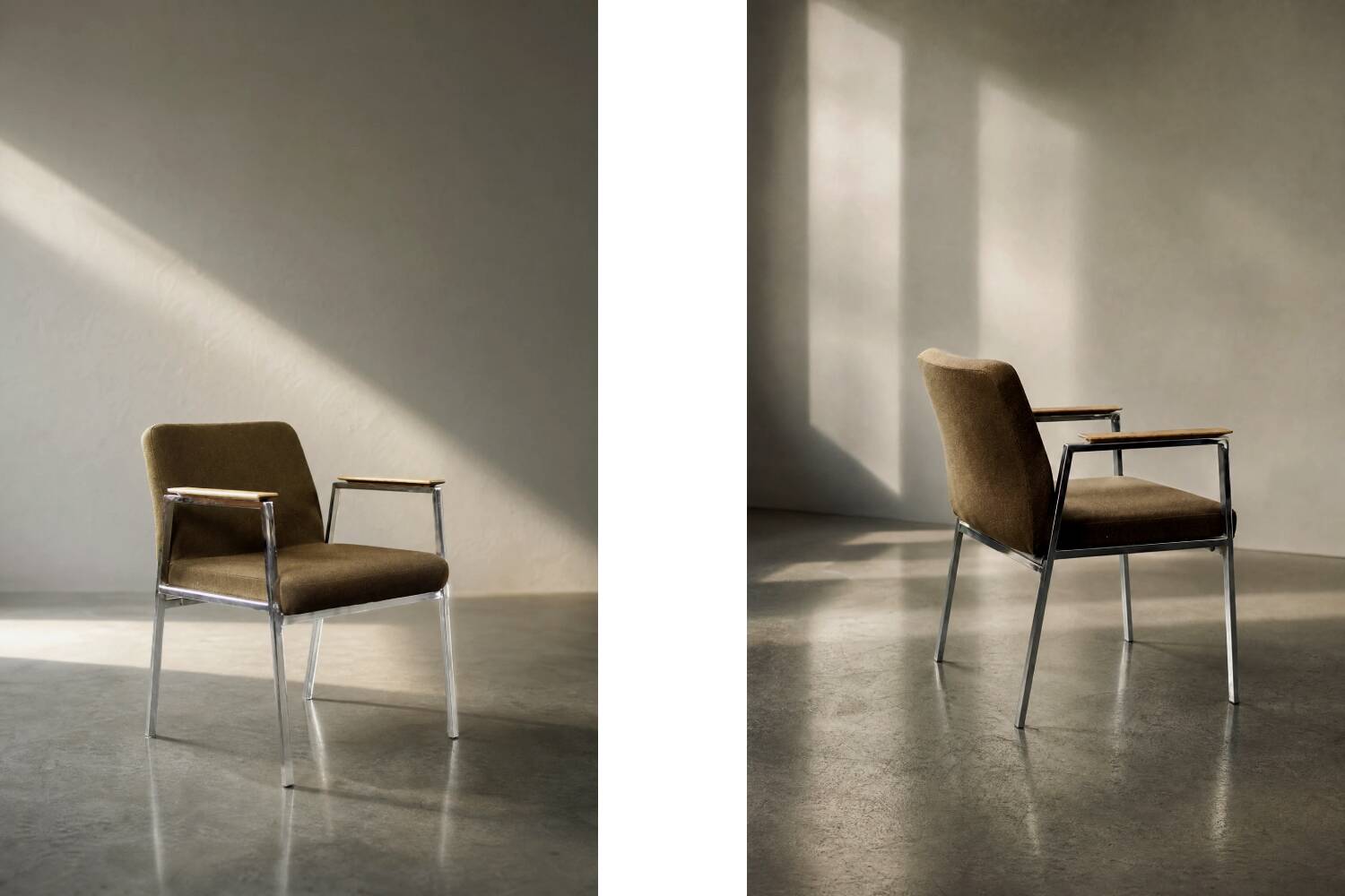 Chaise de conférence vintage mid-century moderne allemande marron de Drabert, 1970