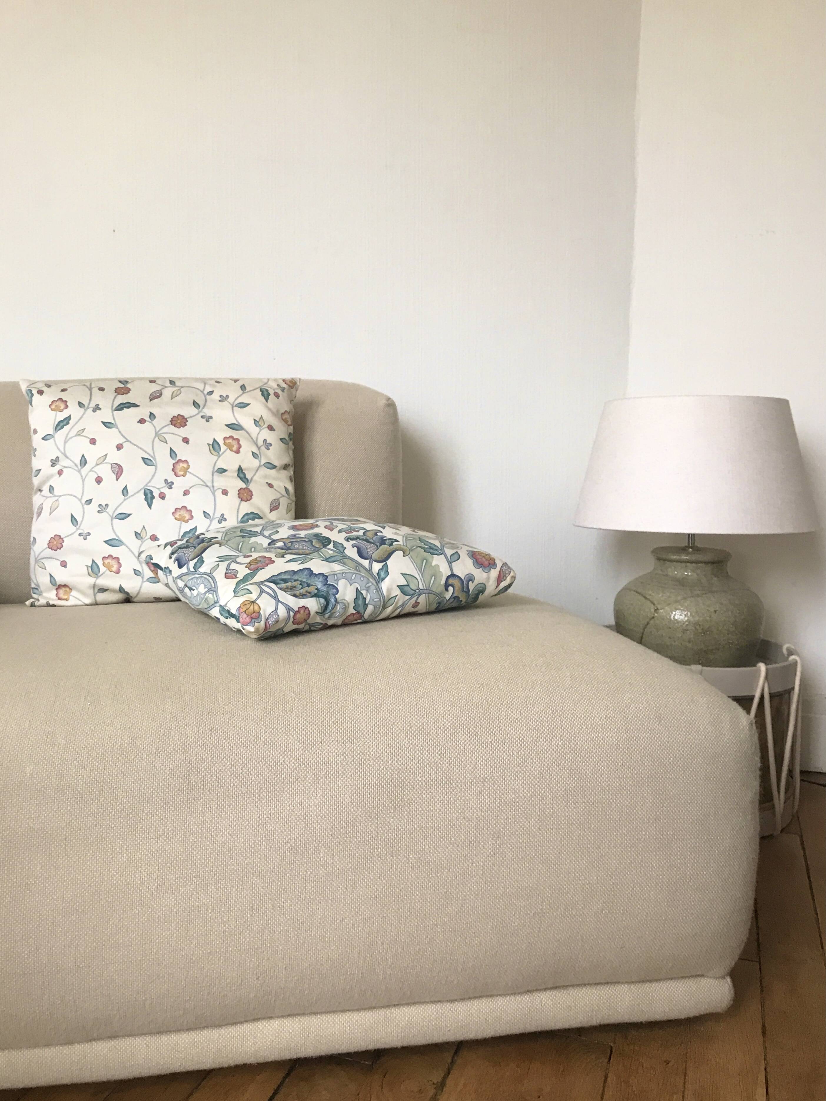 Duo de coussins vintage, tissus anglais