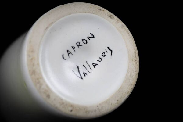 Bouteille à liqueur ''cognac'' faïence émaillée de Roger Capron Vallauris