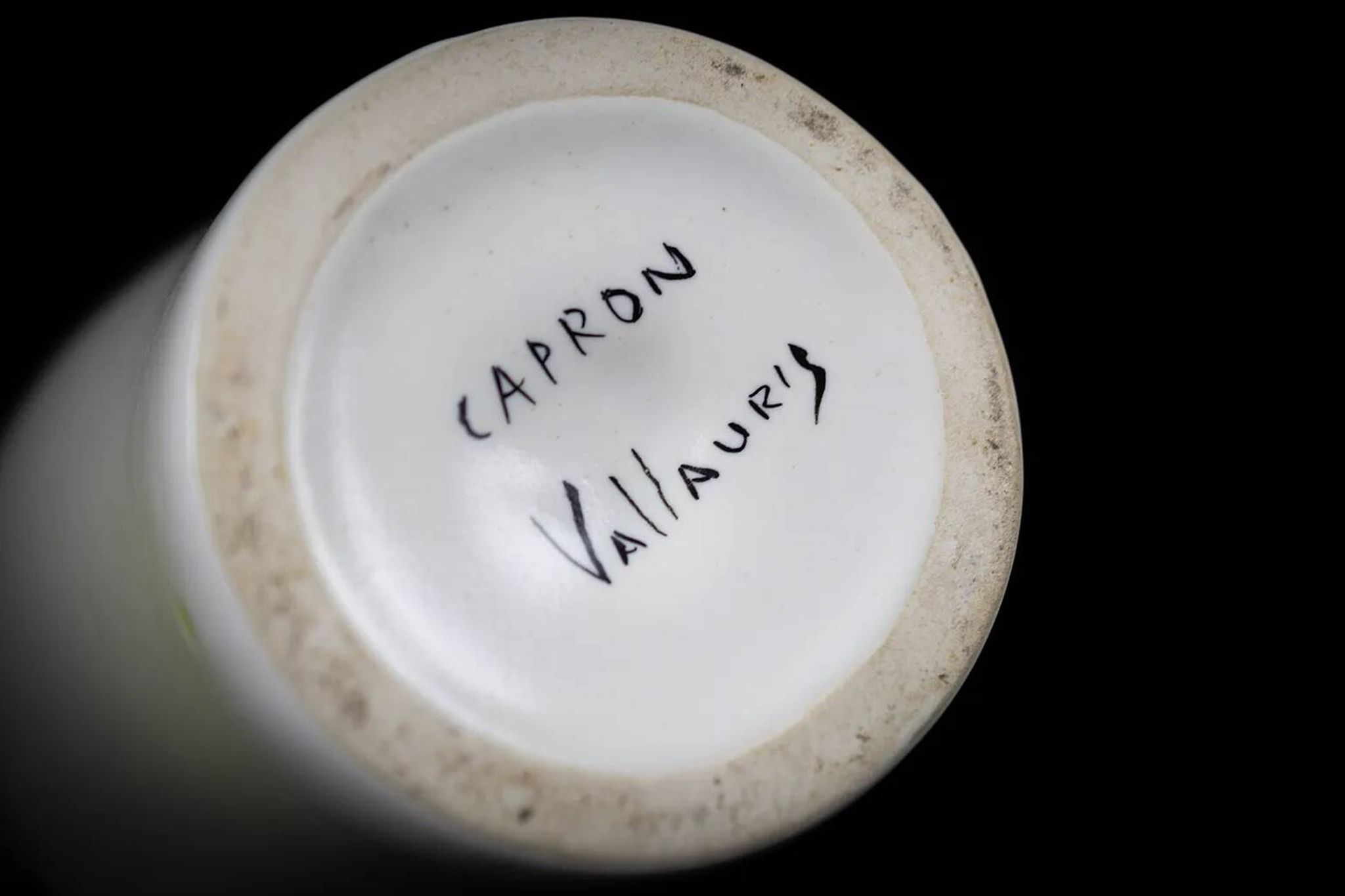 Bouteille à liqueur "cognac" faïence émaillée de Roger Capron Vallauris