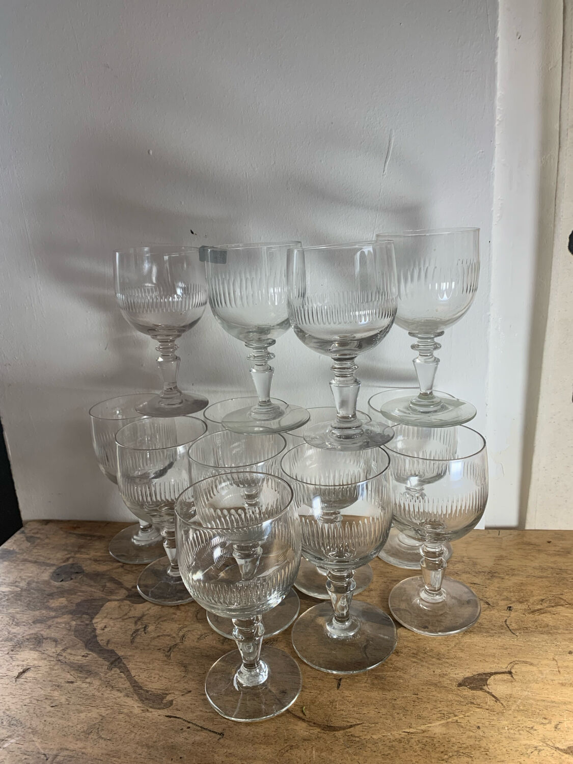 Set of 12 Baccarat Renaissance glasses from the 19th century.