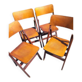 Set of 4 Baumann wooden chairs