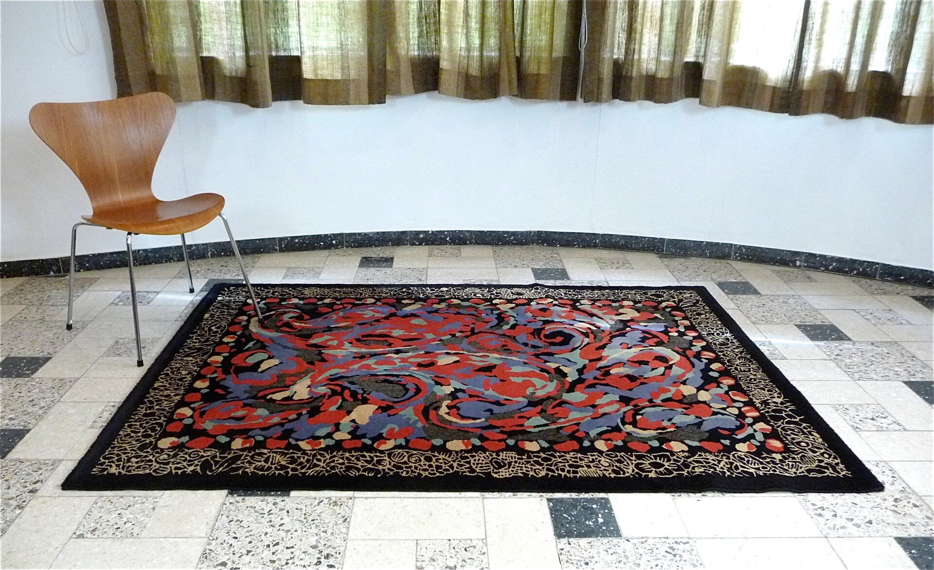 Postmodern Art rug by Pierre Balmain for Van Neder Rugs, France 1980s