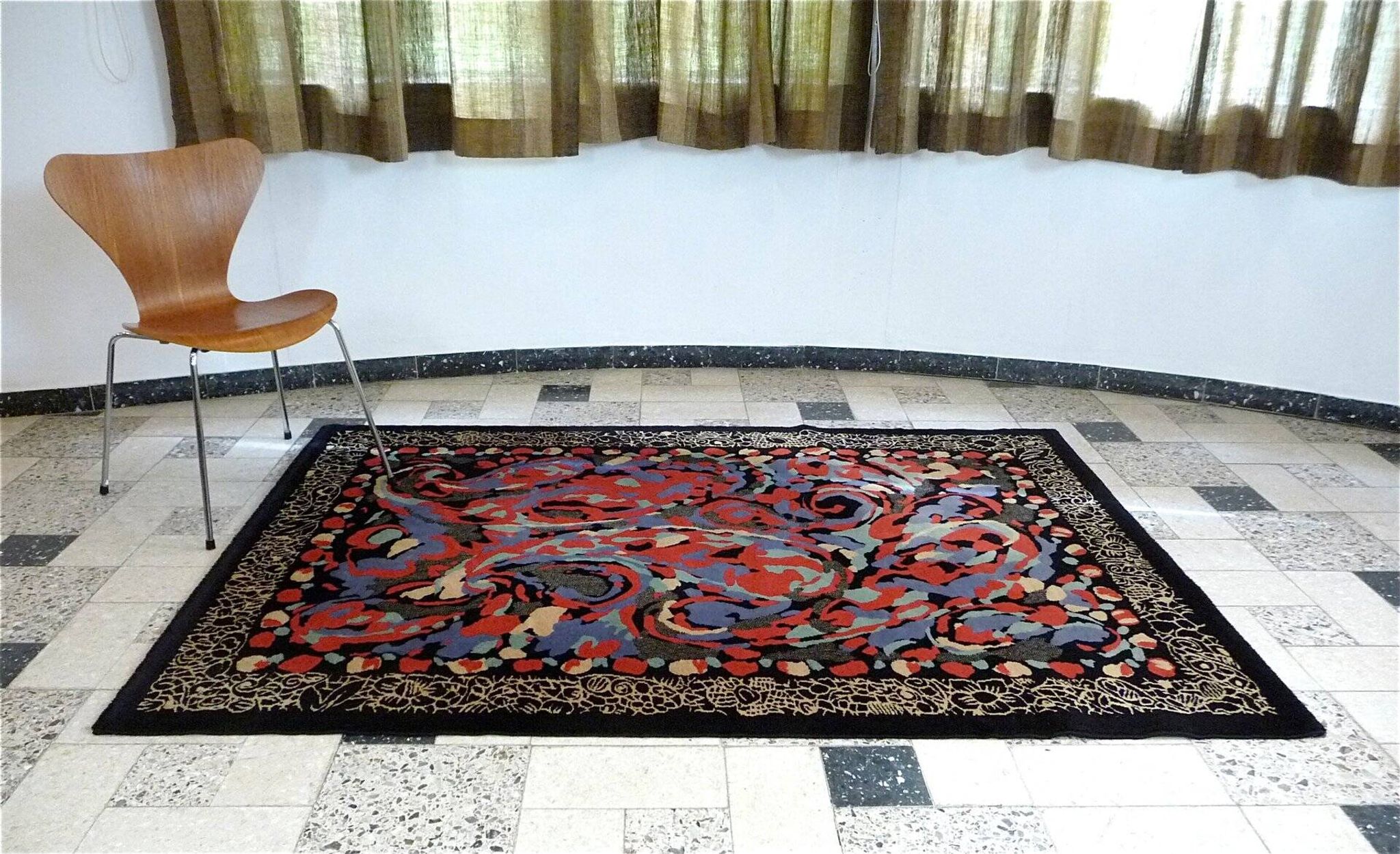 Postmodern Art rug by Pierre Balmain for Van Neder Rugs, France 1980s