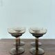 Set of 4 art deco smoked glass glasses