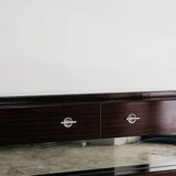 Comò Cassettiera In Ebano Macassar E Specchio Cubic Design Modern 70