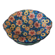Oval fruit cup in Longwy enamels with floral decoration