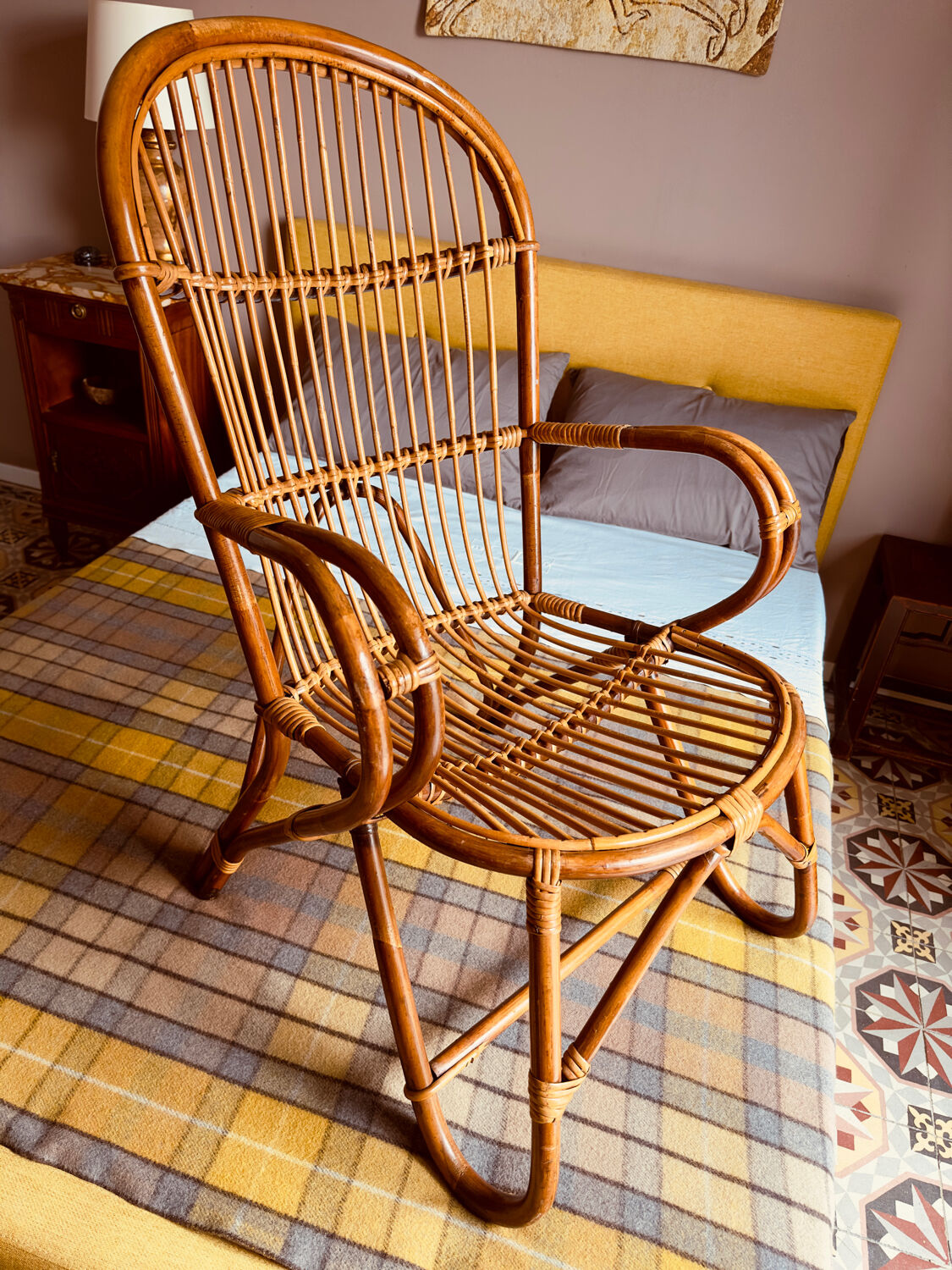 Rattan armchair
